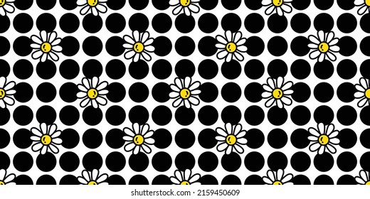 dibujo sin costuras de flores daisy ilustración polka punto