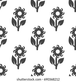 Daisy flower seamless pattern. Vector illustration for backgrounds