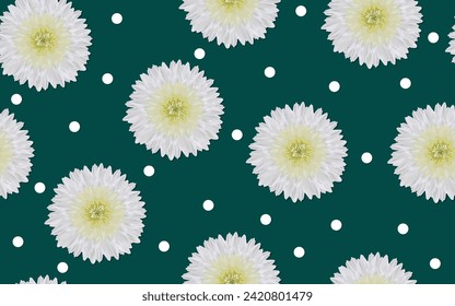 Daisy flower seamless pattern white daisies floral ornamental decorative vector pattern design for textile fabric paper print wallpaper web background texture