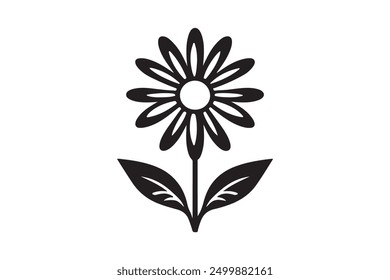 Daisy flower silhouette vector art