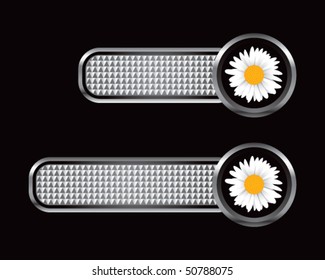 daisy flower silver checkered tabs