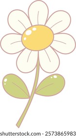 Daisy Flower. Simple and Cute Style.