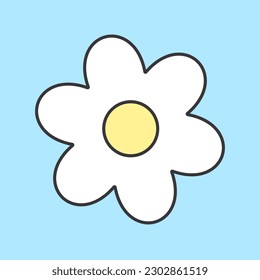 Daisy flower simple element icon illustraton