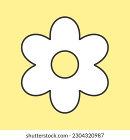 Daisy flower simple element icon illustraton