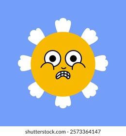 Daisy flower smiling face, cute sunflower emoji for different emotions, great for adding joy to your designs