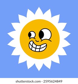 Daisy flower smiling face, cute sunflower emoji for different emotions, great for adding joy to your designs