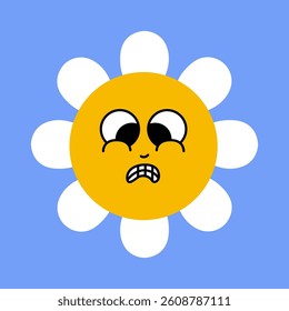 Daisy flower smiling face, cute sunflower emoji for different emotions, great for adding joy to your designs