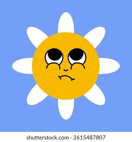 Daisy flower smiling face, cute sunflower emoji for different emotions, great for adding joy to your designs