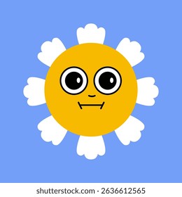 Daisy flower smiling face, cute sunflower emoji for different emotions, great for adding joy to your designs