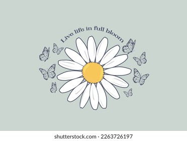 daisy flower vector art design hand drawn