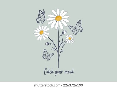 daisy flower vector art design hand drawn