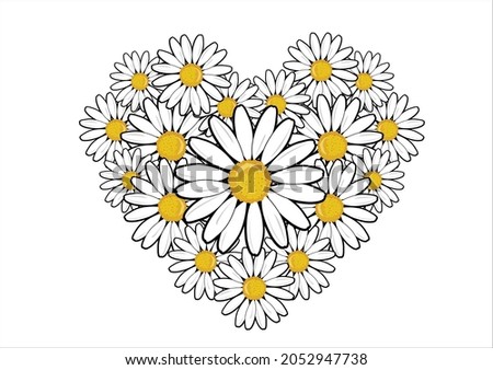 daisy flower vector art design hand drawn
