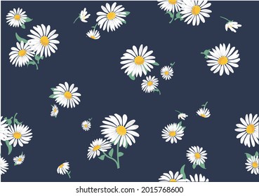 daisy flower vector art hand drawn design