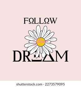daisy flower vector art hand drawn design retro 70's