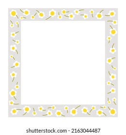 Marco vectorial de flores de margarita. Fondo floral. Papel tapiz infantil o moda boho por toda la prensa.