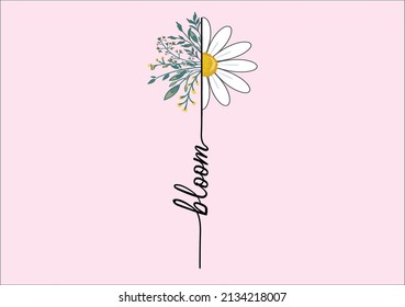 daisy flower vector hand drawn design 