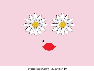 daisy flower vector hand drawn design
