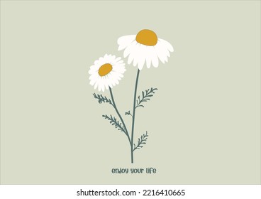 daisy flower vector hand drawn design