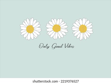 daisy flower vector hand drawn art 