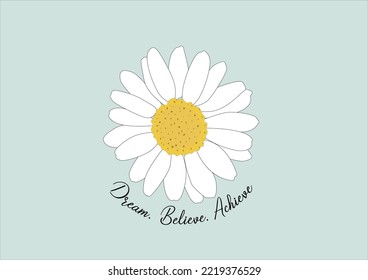 daisy flower vector hand drawn art 