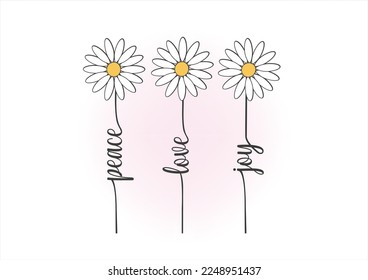 daisy flower vector hand drawn