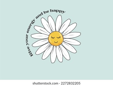 daisy flower vector hand drawn design