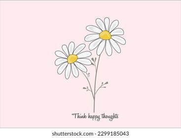 daisy flower vector hand drawn design vector