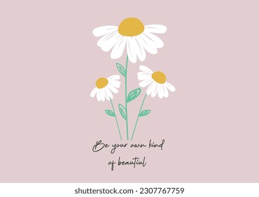 daisy flower vector hand drawn design