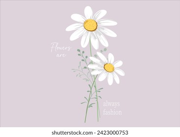 daisy flower vector hand drawn design