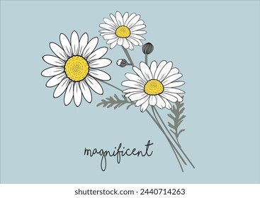 DAISY FLOWER VECTOR HAND DRAWN