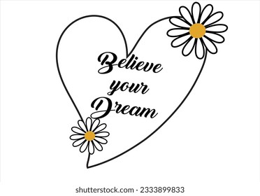 daisy flower vector and heart vector art