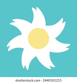 Daisy flower Vector icon with background.