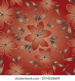 Daisy flower vector illustration in seamless pattern. Watercolor artwork design