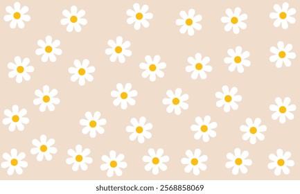 Daisy flower vector pattern illusration floral background