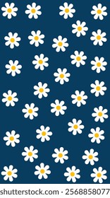 Daisy flower vector pattern illusration floral background