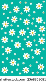 Daisy flower vector pattern illusration floral background