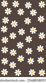 Daisy flower vector pattern illusration floral background