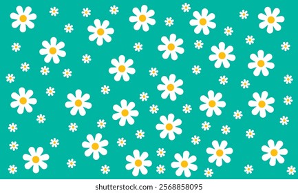 Daisy flower vector pattern illusration floral background