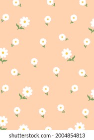 Daisy flower vector pattern illustration floral background.Eps 10 vector.