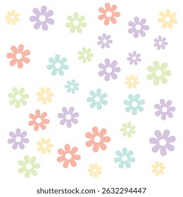 Daisy flower vector pattern seamless illusration floral colorful background