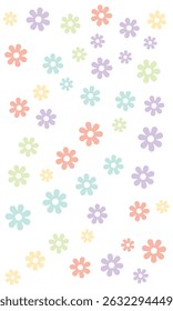 Daisy flor vetor padrão perfeita ilustração floral fundo colorido