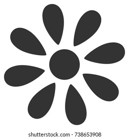 Daisy Flower vector pictograph. Style is flat graphic gray symbol.