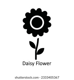 Daisy Flower  Vector  solid Icon Design illustration. Nature and ecology Symbol on White background EPS 10 File