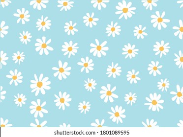 daisy flower yellow design vector hand drawn seamless