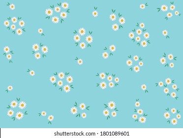 daisy flower yellow design vector hand drawn seamless