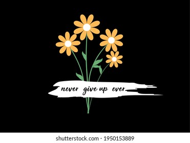 daisy flowers bouquet and message vector design