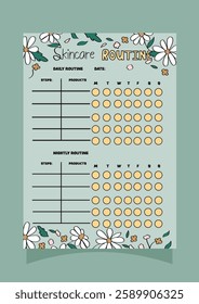 Daisy Flowers Habit tracker for daily, weekly, and monthly planning.