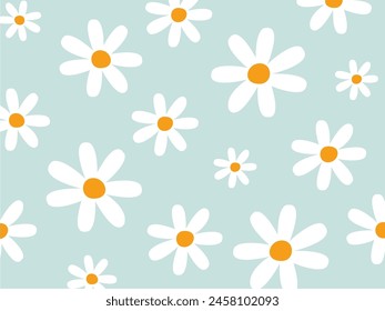 Daisy Flowers Pattern Background Wallpaper