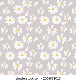 Daisy flowers pattern, vector vintage repeating flowers  background,illustration use for textiles,wallpaper,cotton fabrics,clothing,print,covers,scrapbooking,gift wrap,project,wrapping paper.