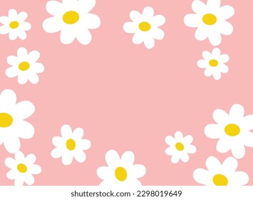 Flores de margarita patrón papel pintado rosa